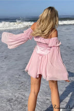 Off Shoulder Lace-up Corset Ruched Dress image 7
