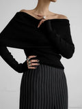 Off Shoulder Long Sleeve Skinny Sweater image 3