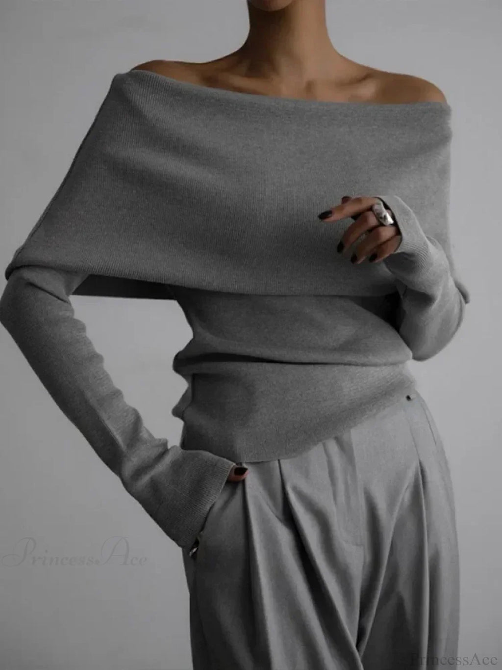 Off Shoulder Long Sleeve Skinny Sweater image 4