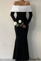 Off Shoulder Maxi Dress with Contrast image 2