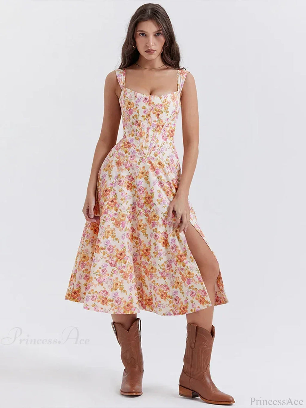 Off Shoulder Midi A-line Vacation Dress image 5