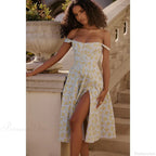 Off Shoulder Midi A-line Vacation Dress image 6