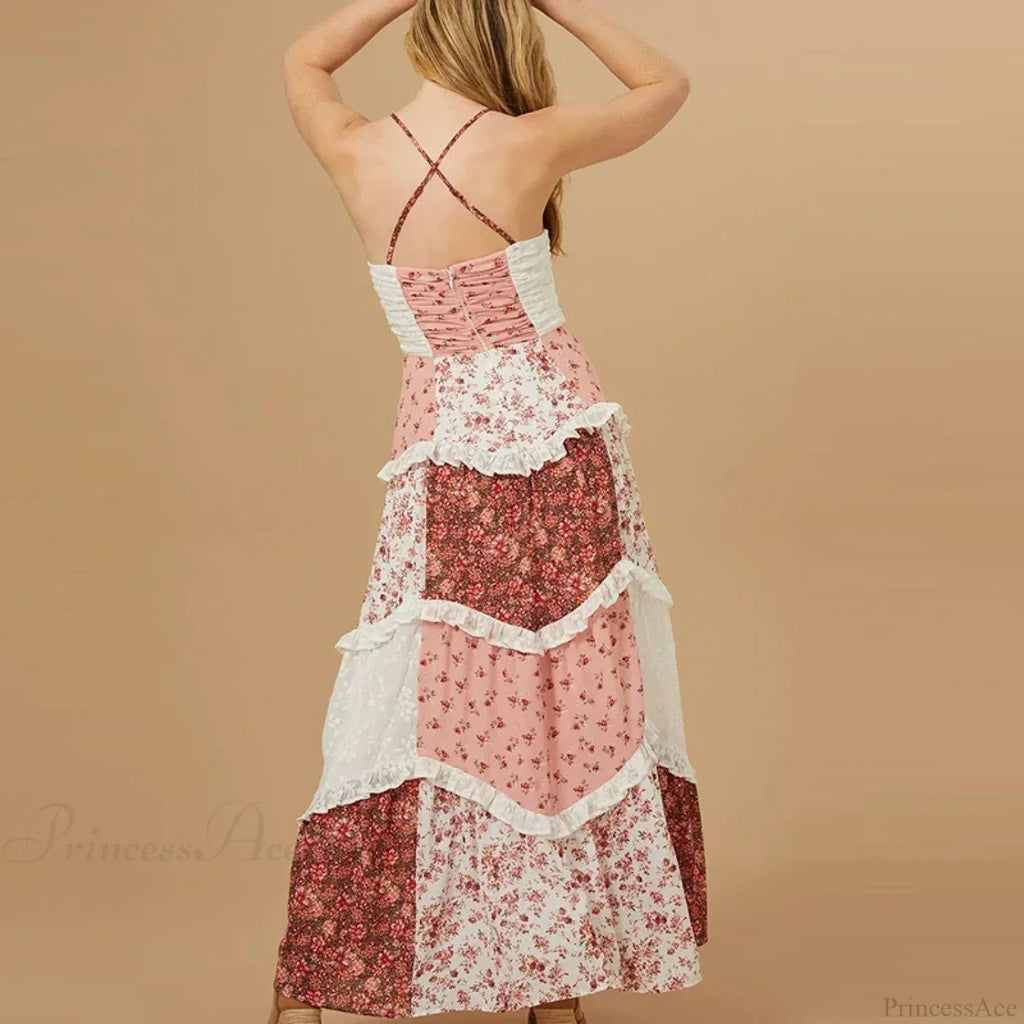 Off-Shoulder Pleated Floral Dress image 4