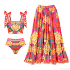 Off Shoulder Print Sarong Two Piece Set image 11