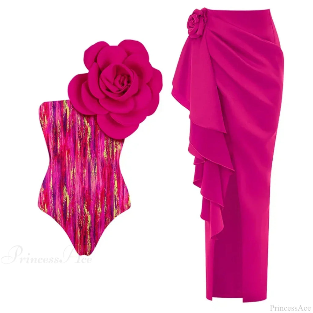 Off Shoulder Print Sarong Two Piece Set image 3