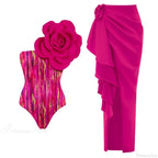 Off Shoulder Print Sarong Two Piece Set image 3