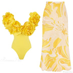 Off Shoulder Print Sarong Two Piece Set image 8