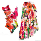 Off Shoulder Print Sarong Two Piece Set image 9