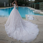 Off-Shoulder Royal Elegance Wedding Dress image 1