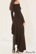 Off Shoulder Ruffle Hem Knit Dress image 5