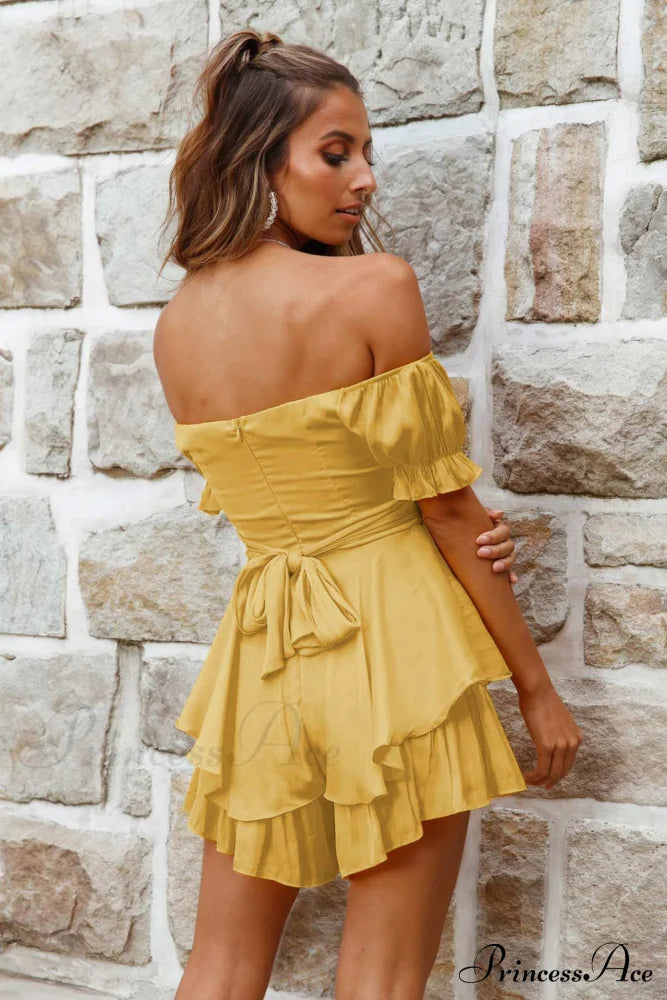 Off Shoulder Ruffled Skirt Pants with Tie Back image 13