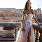 Off-Shoulder Sheer A-Line Wedding Dress image 3