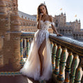 Off-Shoulder Sheer A-Line Wedding Dress image 1