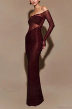 Off-Shoulder Sheer Corset Midi Prom Dress image 2