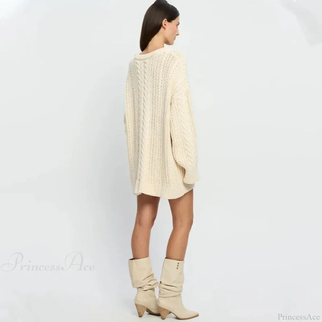 Off-Shoulder Solid Long Sleeve Knitted Sweater image 6