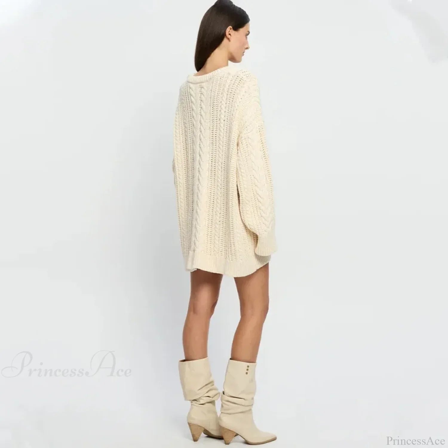 Off-Shoulder Solid Long Sleeve Knitted Sweater image 6