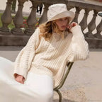Off-Shoulder Solid Long Sleeve Knitted Sweater image 3