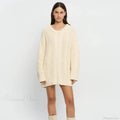 Off-Shoulder Solid Long Sleeve Knitted Sweater image 5