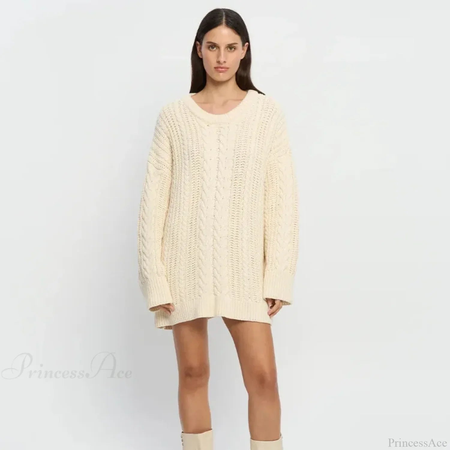 Off-Shoulder Solid Long Sleeve Knitted Sweater image 5