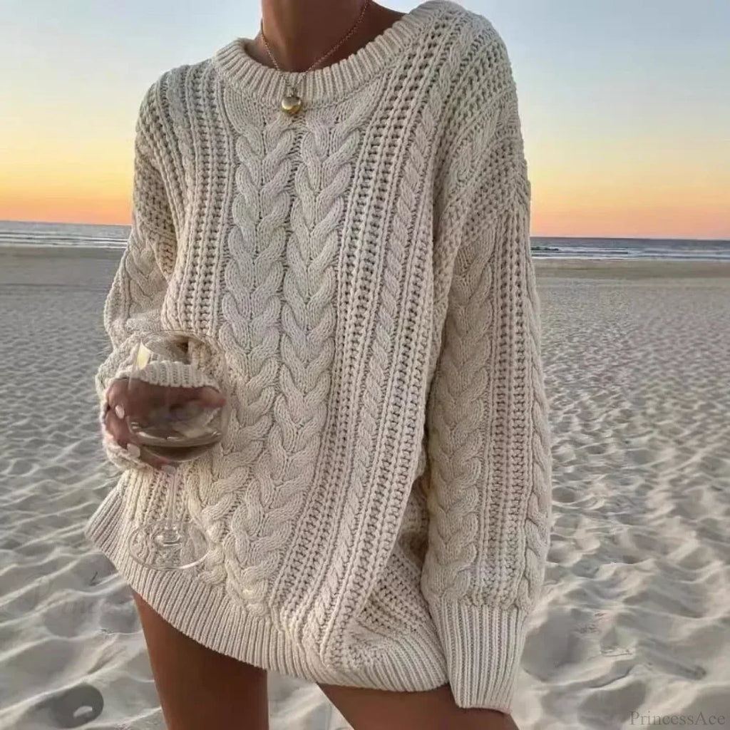 Off-Shoulder Solid Long Sleeve Knitted Sweater image 1