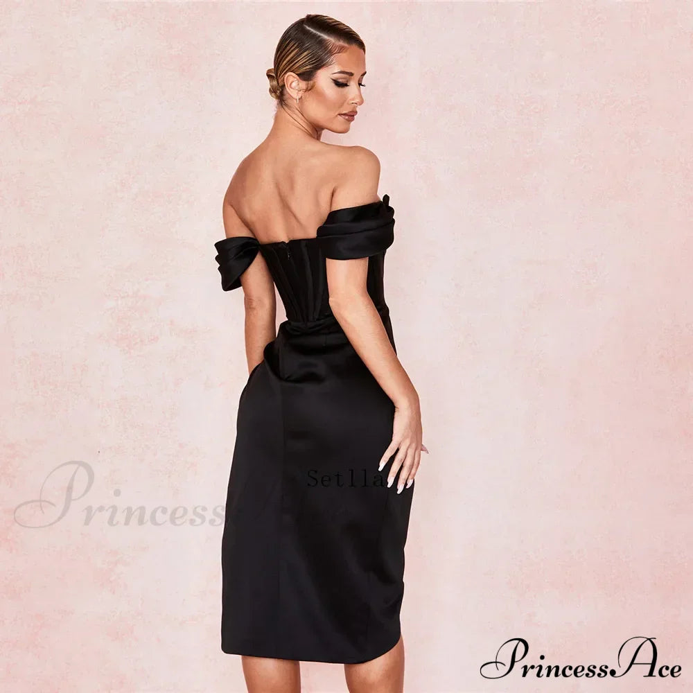Off Shoulder Split Corset Midi Dress image 5