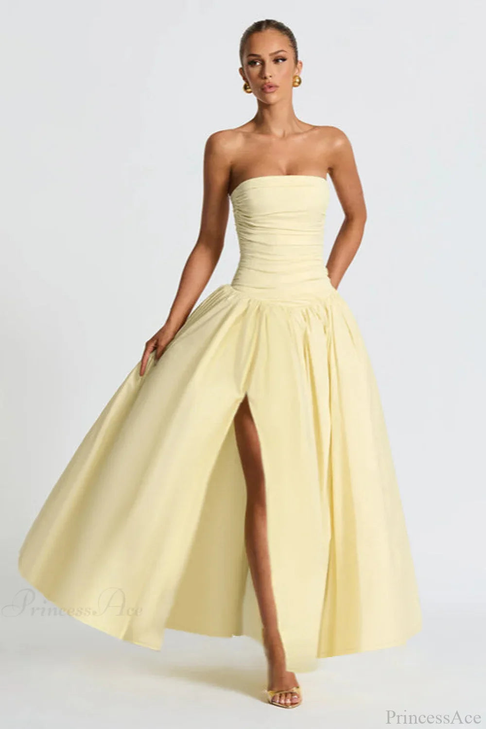 Off Shoulder Split Fitted Elegant Maxi Dress image 3