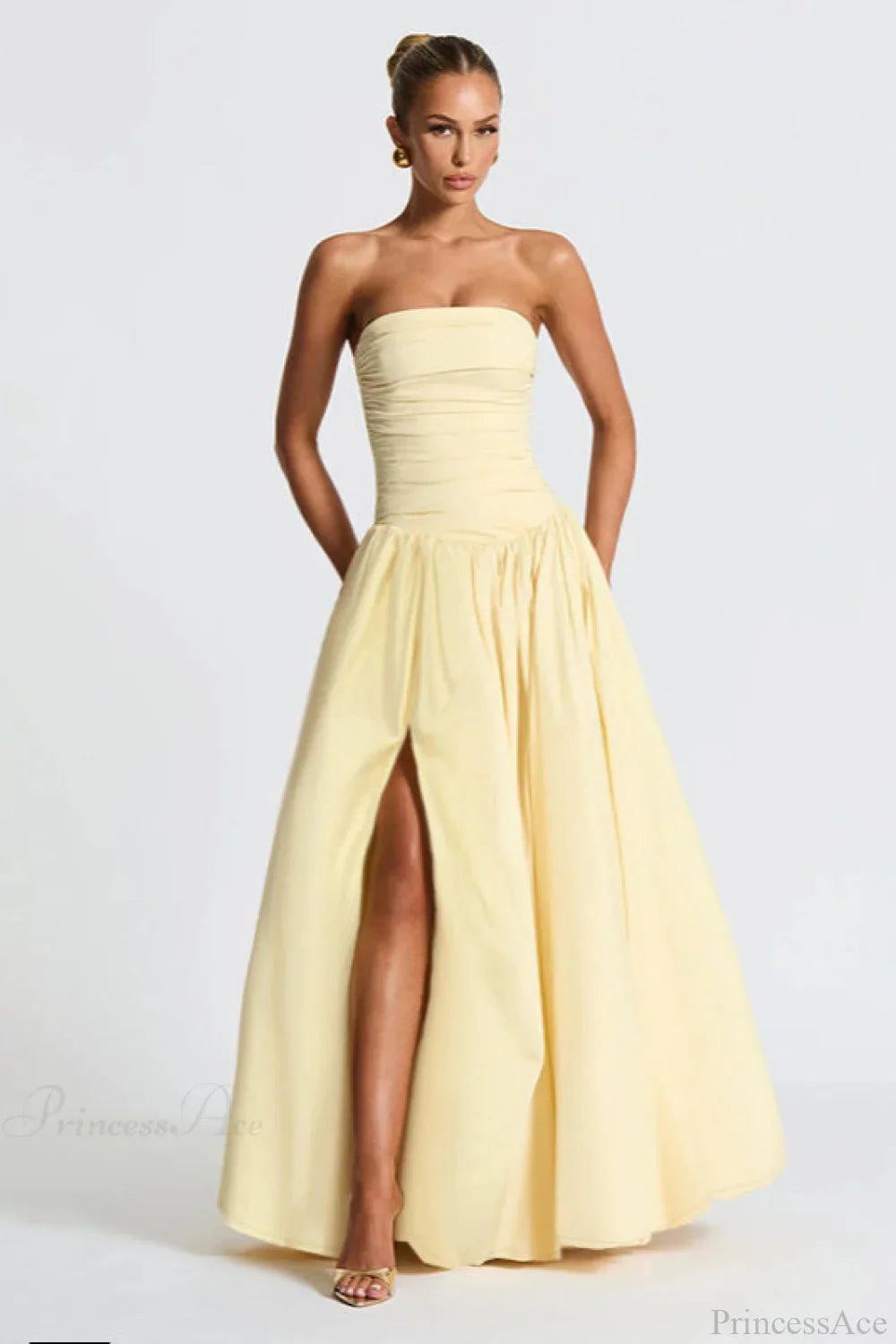 Off Shoulder Split Fitted Elegant Maxi Dress image 2