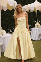 Off Shoulder Split Fitted Elegant Maxi Dress image 1