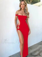 Off Shoulder Split Sleeveless Gown Vestido Sexy Maxi Dress image 6