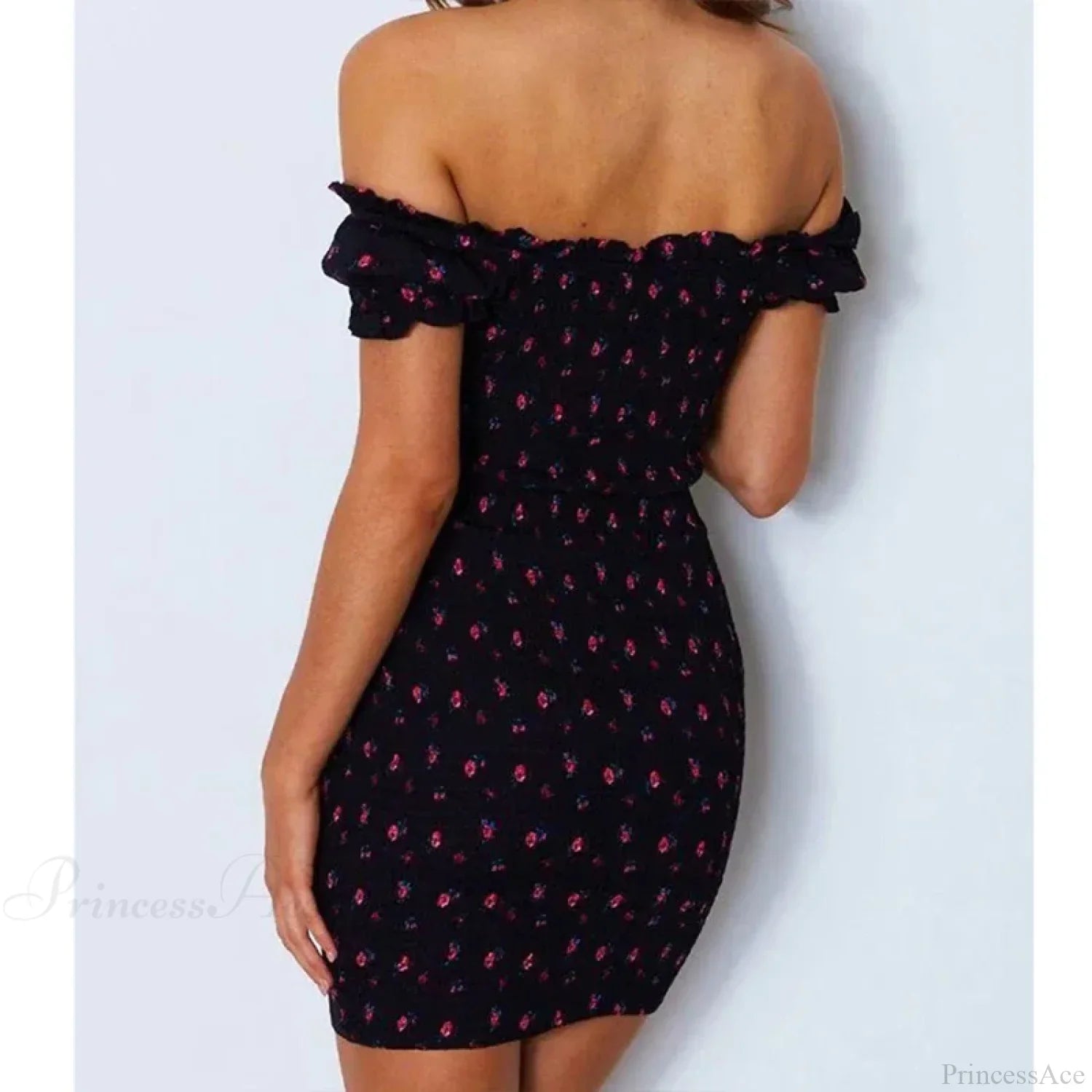 Off Shoulder Tie-Up Floral Print Ruffle Floral Dress image 3