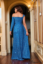Off the Shoulder Asymmetrical Floor-Length of Sequined Exquisite Prom Dress image 2
