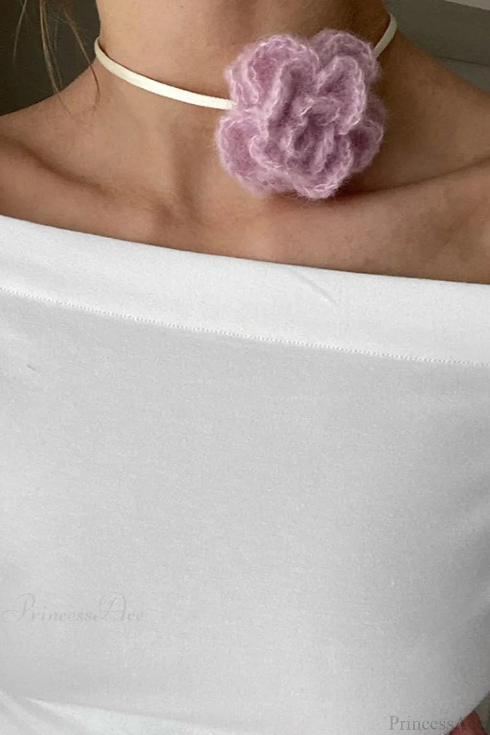 Off-the-Shoulder Tie Detail Fitted Long Sleeve Tee image 3