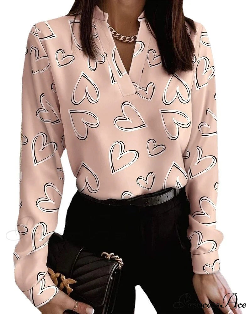Office Lady Chain Printed Pullover Blouse image 5