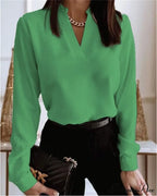 Office Lady Chain Printed Pullover Blouse image 4