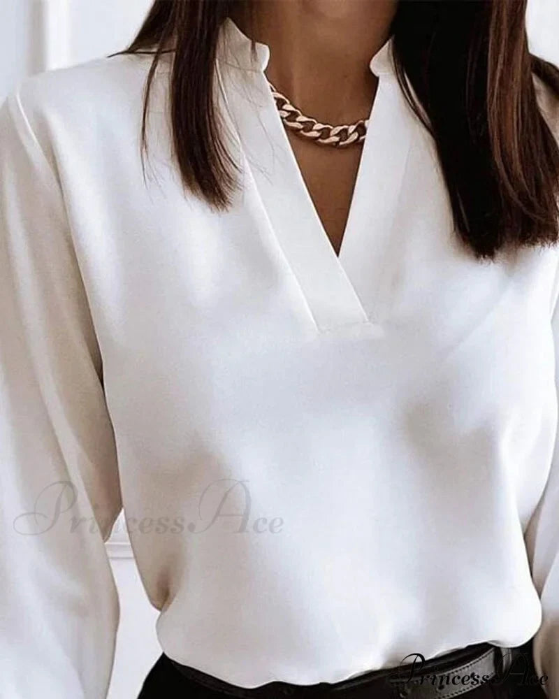Office Lady Chain Printed Pullover Blouse image 13