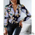 Office Lady Print Button Shirts image 14