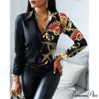 Office Lady Print Button Shirts image 17