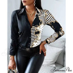 Office Lady Print Button Shirts image 18