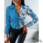 Office Lady Print Button Shirts image 20