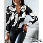 Office Lady Print Button Shirts image 21