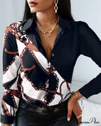 Office Lady Print Button Shirts image 22