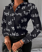 Office Lady Print Button Shirts image 8