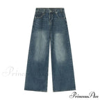 Old Male Pants Summer Blue Washed Denim Casual Menwear Wide Leg Trousers 2024 New Fashion Jeans image 6