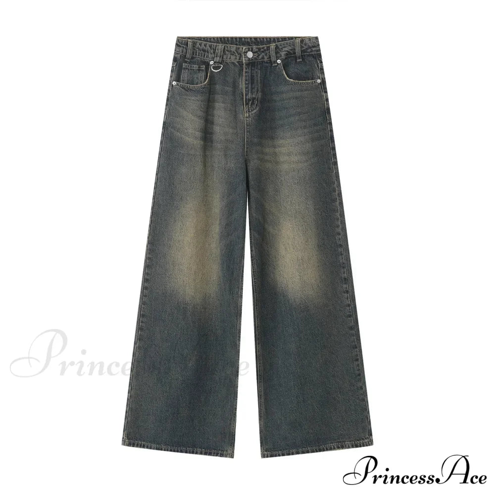 Old Male Pants Summer Blue Washed Denim Casual Menwear Wide Leg Trousers 2024 New Fashion Jeans image 8