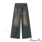 Old Male Pants Summer Blue Washed Denim Casual Menwear Wide Leg Trousers 2024 New Fashion Jeans image 8