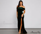 Olivia Formal Velvet Charming Off-The-Shoulder Maxi Dress image 5