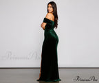 Olivia Formal Velvet Charming Off-The-Shoulder Maxi Dress image 6