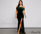 Olivia Formal Velvet Charming Off-The-Shoulder Maxi Dress image 8