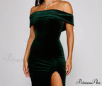 Olivia Formal Velvet Charming Off-The-Shoulder Maxi Dress image 7