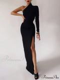 One Full-Length Warm-Season Women's Elegant Gown Shoulder - Black image 4